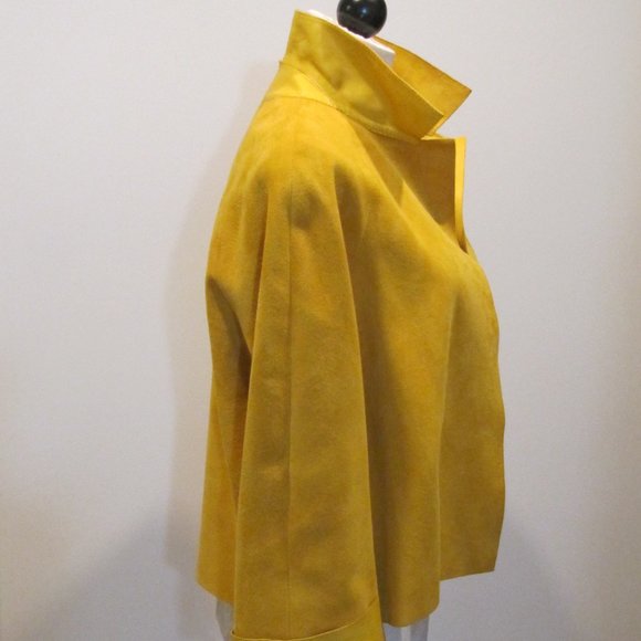 Dusan Mustard Yellow Suede Jacket.  Size M. - Picture 3 of 10